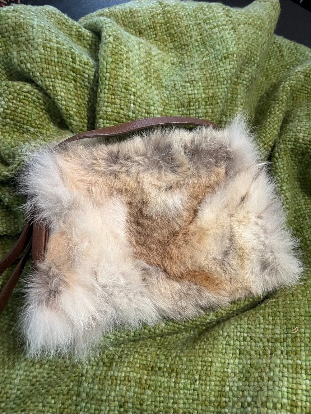 Michael Kors Faux Fur leather shoulder strap bag in Cream and Brown